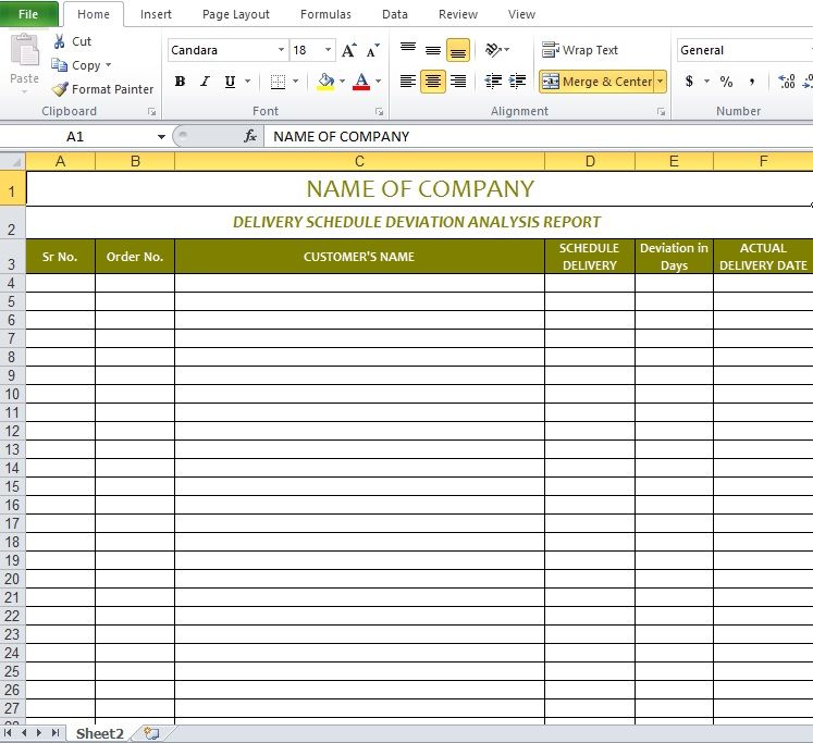 excel shipping template
